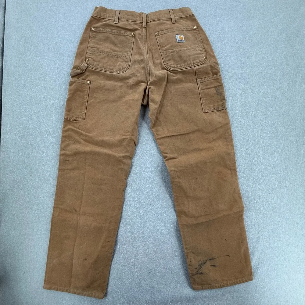 Carhartt B01-BRN Double-Knee Work Dungaree Carpenter Pants Men 34x34-Fits 31x31